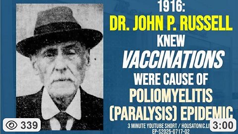 In 1916 Doctors Write: Deadly Polio Outbreak Caused by Injected Vaccines (NOT a Virus)