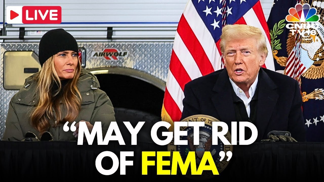 Trump blasts FEMA as he lands in North Carolina to tour hurricane-ravaged areas