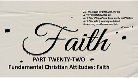 Fundamental Christian Attitudes: Faith