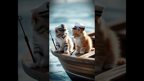Cute Farting Kittens. Ocean Adventure