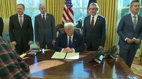 PRESIDENT TRUMP SIGNS EXECUTIVE ORDERS ON ENERNY AND TAKES QUESTIONS FROM REPORTERS