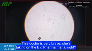 Doctor Liliana Zelada analyzes a Hepatitis B vaccine live under an optical microscope