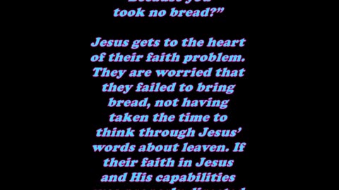 Matthew 16:8 - Daily Bible Verse Commentary