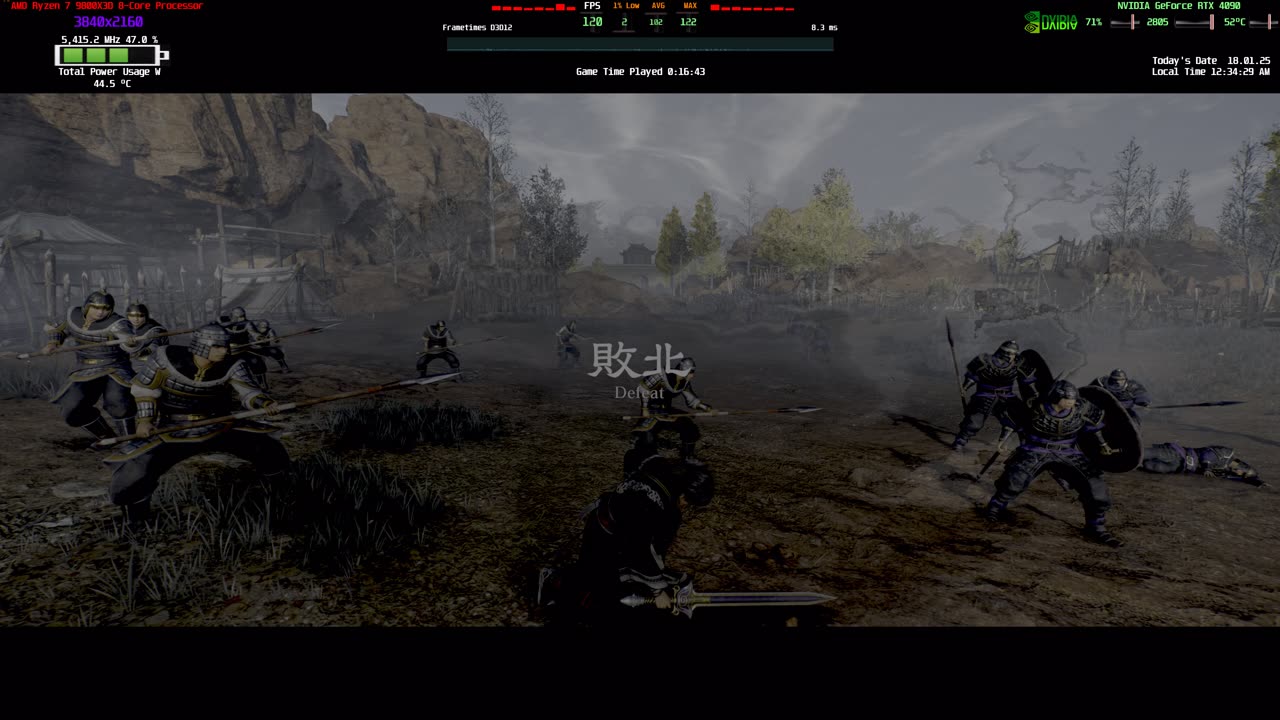 DYNASTY WARRIORS ORIGINS RTX 4090 9800x3d