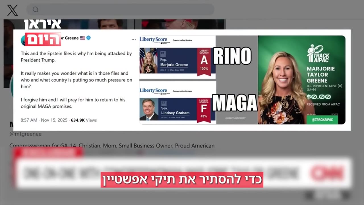 Marjorie Taylor Greene on possible Israeli involvement in Epstein's files