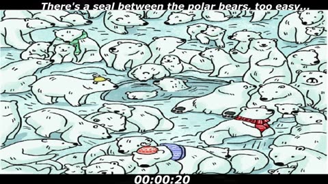Seal puzzle: There's a seal between polar bears, too easy...