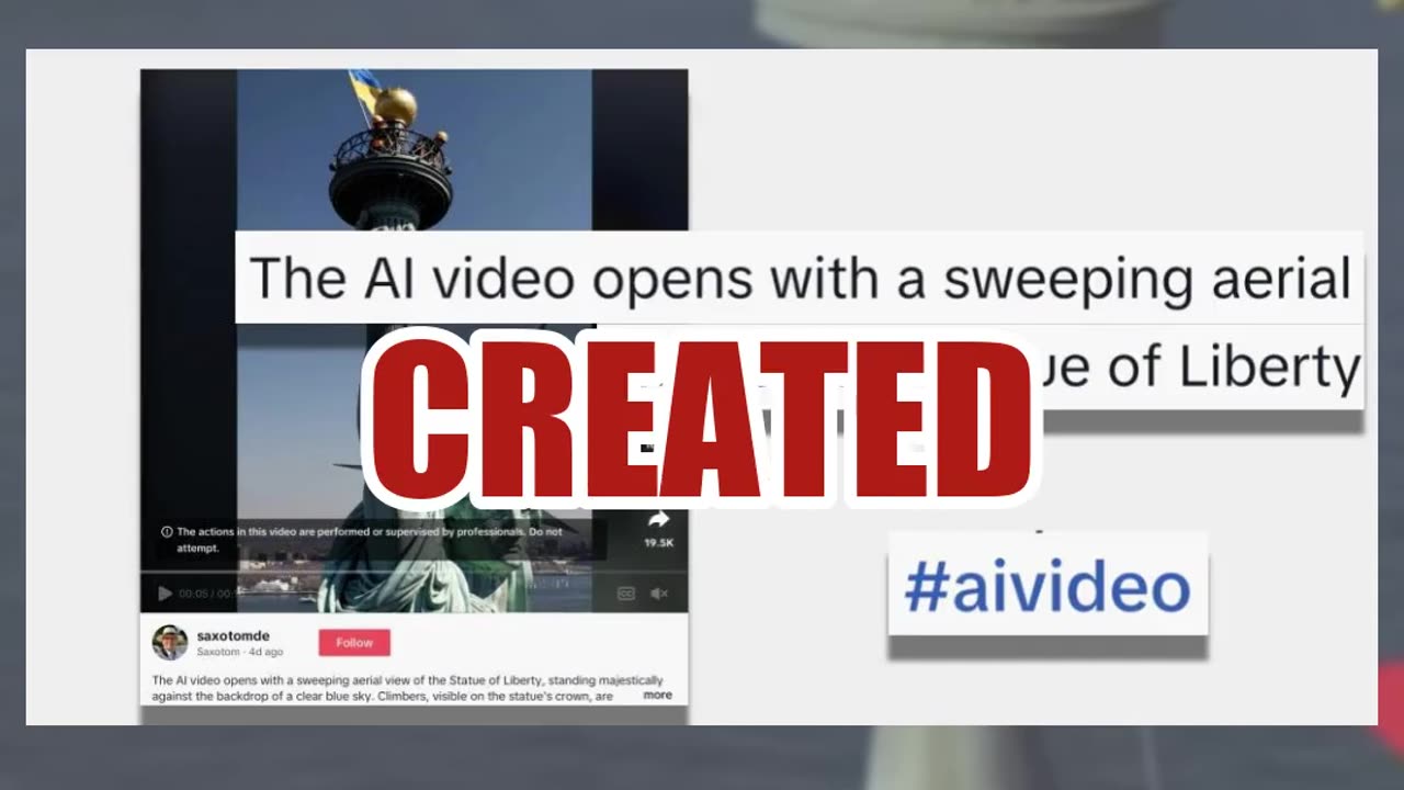 Fact Check: AI Video Shows Ukrainian Flag Hoisted On Statue Of Liberty Torch