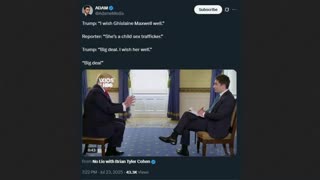 Trump Says Big Deal To Child S** Trafficking by Ghislaine Maxwell? WTF...