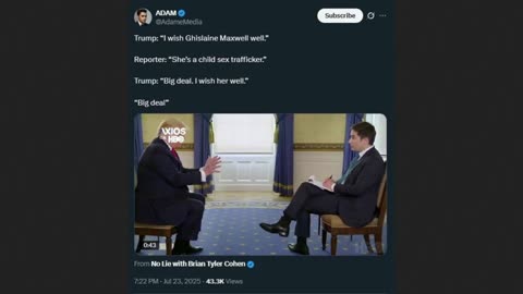 Trump Says Big Deal To Child S** Trafficking by Ghislaine Maxwell? WTF...
