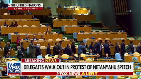 Multiple countries' delegates STORM OUT to protest Israeli PM Benjamin Netanyahu at the UN