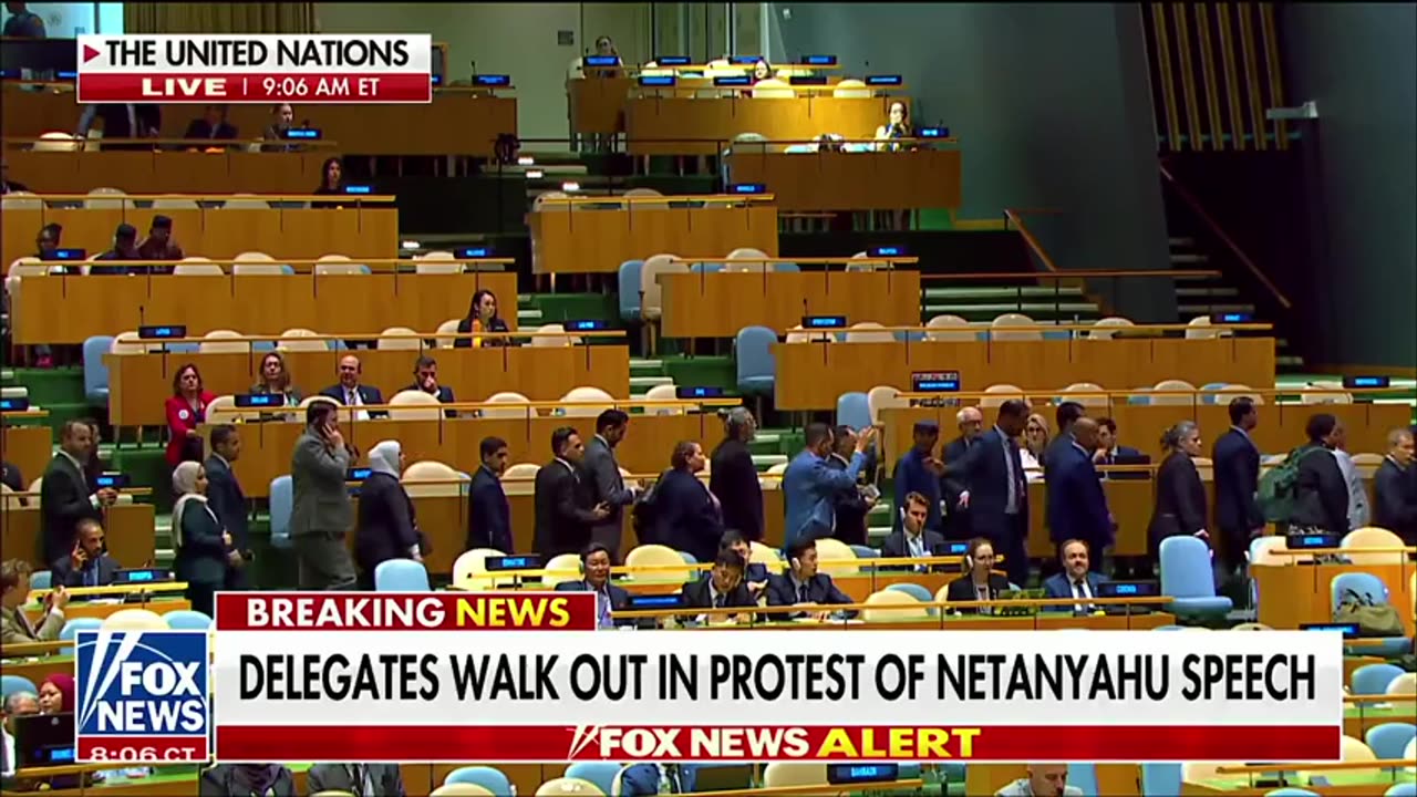 Multiple countries' delegates STORM OUT to protest Israeli PM Benjamin Netanyahu at the UN