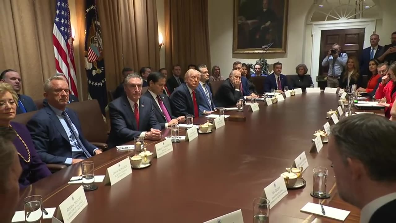 Trump's first White House Cabinet meeting held with Elon Musk in attendance | full video