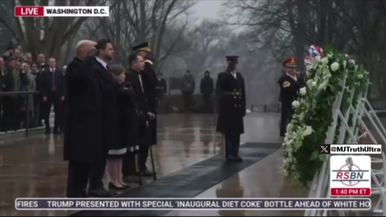 Donald Trump salutes the Tomb of the Unknown Soldier to the song “Taps”