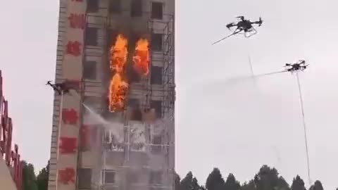 China uses drones to put out fires.