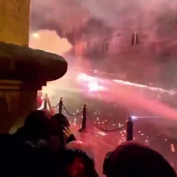 Georgian man with a firework gun