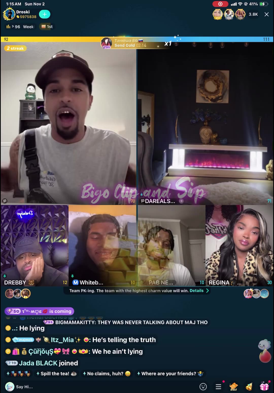 Disastrous team pk with several members of the Bigo content house in ATL 11/2/25 #bigoclipandsip