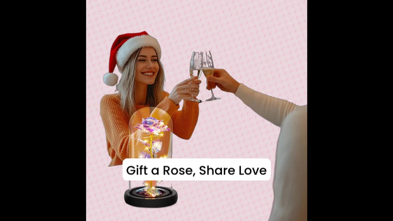 Rainbow Light-Up Rose in Glass Dome - A Vibrant Gift for Her