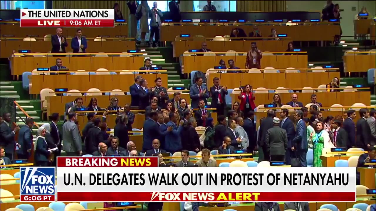 Delegates walk out when Netanyahu begins speech at United Nations