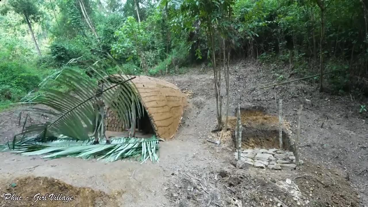Full-video: 20 Days Building Cabin in the Bamboo Forest - Alone Determined from Start to Finish
