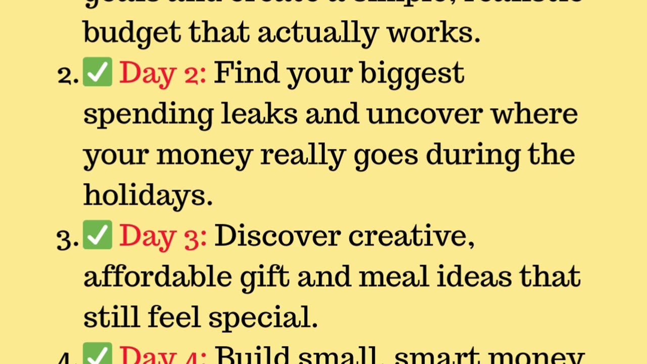 FREE 5 DAY HOLIDAY BUDGET RESET