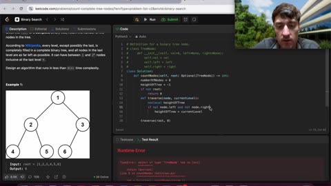 Failing Easy Leetcode: 222 Count Complete Tree Nodes | LeetCode Problem Of The Day