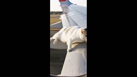 A cat on the wing of an airplane...... *2