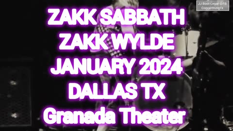 ZAKK SABBATH ZAKK WYLDE JANUARY DALLAS TX 2024