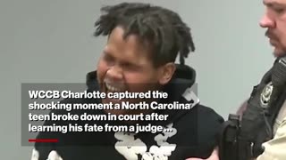 Moment teen screams after being charged as adult for murder