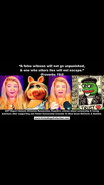 SGT Report Satanic Christian Researcher HopeGirl Whines About Censorship After Supporting Jim Fetzer