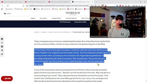 ZIONIST SHILL PRES. DONALD TRUMP (Celebrating “Mary’s Sinless Conception”)