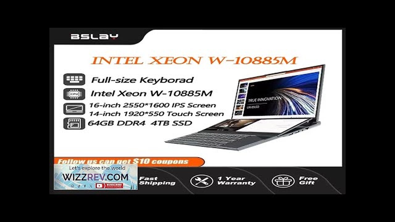 Intel Xeon W-10885M 16.1+14.1 Inch Dual Screen 64GB DDR4 4TB SSD Touchpad Review