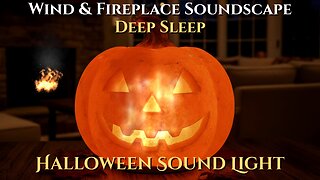🎃 Halloween Ambience Sound Light | Wind & Crackling Fireplace