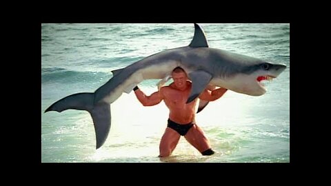 Brock Lesnar F5s a shark SummerSlam 2003 commercial - WWE