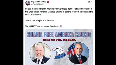 Sharia Law Is Opposed To The US Constitution & Our Ideas Of Individual Rights ~ Rep Keith Self 1.13.26 (Colonel)