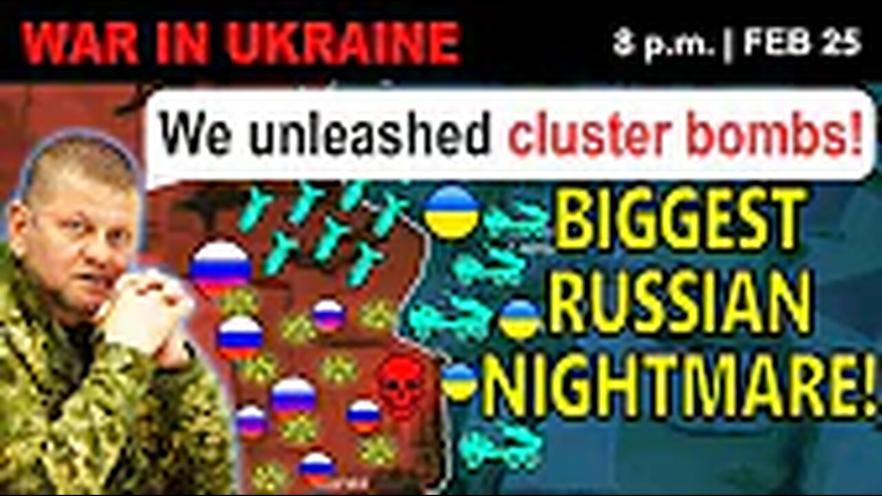 25 Feb: IMPOSSIBLE TO SURVIVE! Russians Caught in CLUSTER CARNAGE! | War in Ukraine Explained