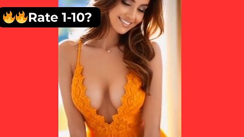 🔥 Rate Her Chest in This Orange Nightwear 1-10? 😍 Supermodel 4K