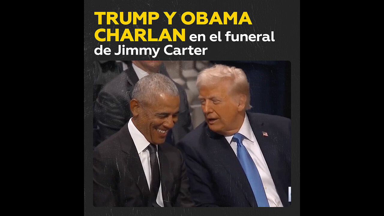 Divertido momento de Trump y Obama durante el funeral de Jimmy Carter