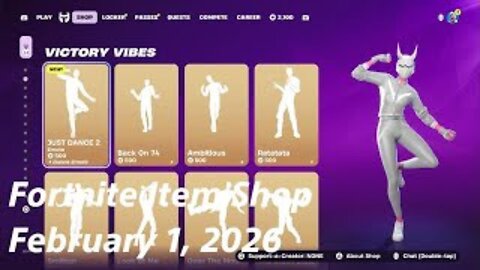 Fortnite Item Shop|February 1, 2026(*New* JUST DANCE 2 Emote)