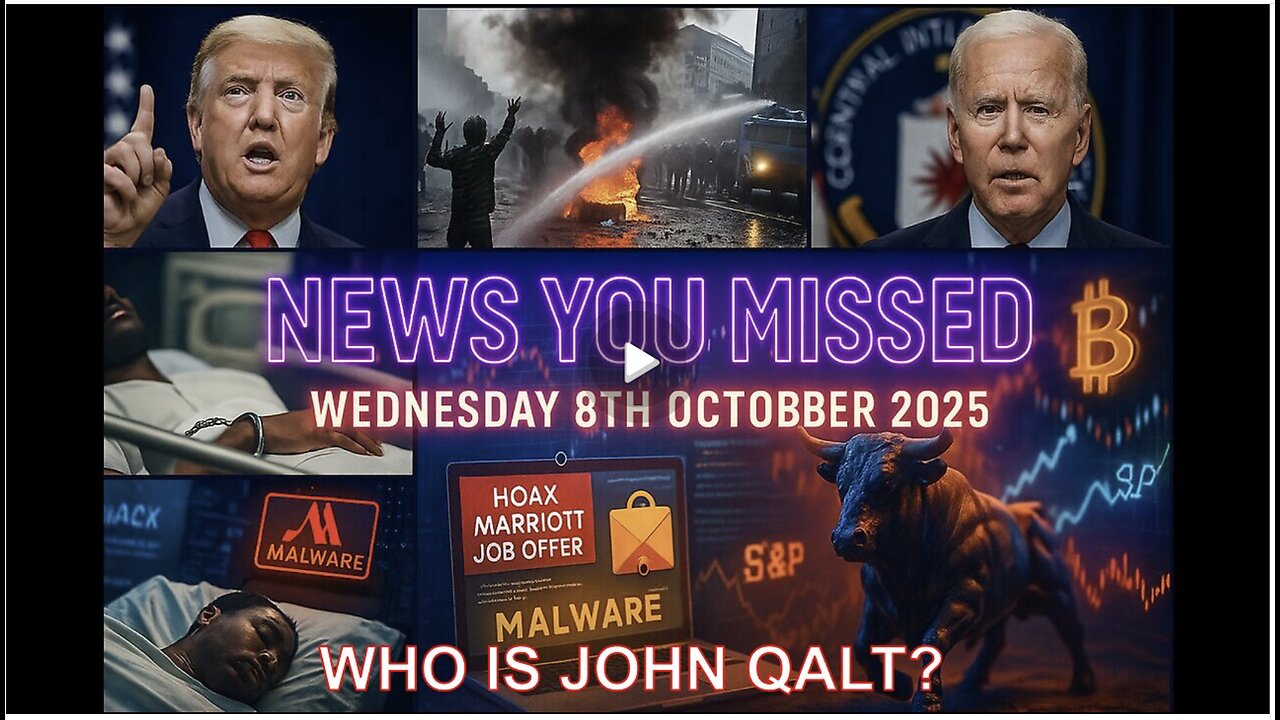 NEWS U MISSED WITH PAUL BROOKER & DREW DEMI WEDNESDAY 8TH OCTOBER. WHO IS JOHN QALT?