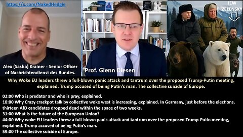 Prof Diesen w/Krainer NDB: Why Woke EU leaders threw a full-blown panic attack and tantrum over the proposed Trump-Putin meeting, explained. Trump accused of being Putin’s man. The collective suicide of Europe.