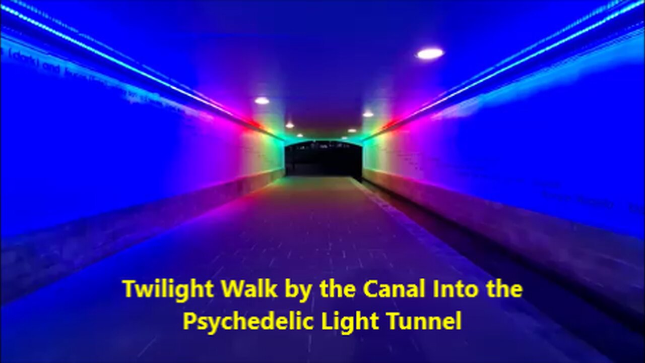 Twilight Walk by the Canal Into the Psychedelic Light Tunnel. East Perth, Australia