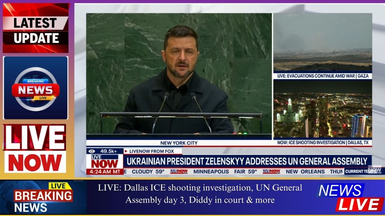 LIVE: Dallas ICE shooting investigation, UN General Assembly day 3, Diddy in court & more