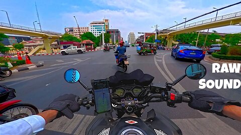 Honda CB 650F RAW Uncut ride trough Bangkok City - Sound and Traffic by Combastaboyy