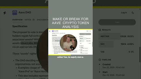 Make Or Break For Aave 💀 Crypto Token Analysis