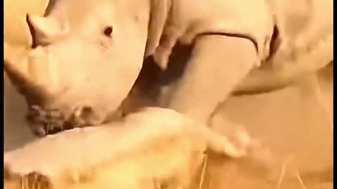 When the king is in danger #lion #king #rhino #safari
