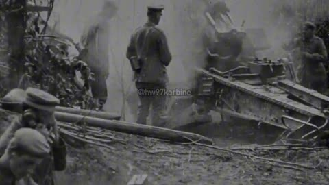 German observer in a balloon spotting for a 21cm Mörser 10 battery during WWI