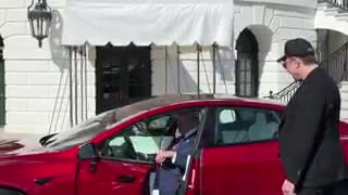 President Trump and Elon Musk climb into a state-of-the-art Tesla at the White House