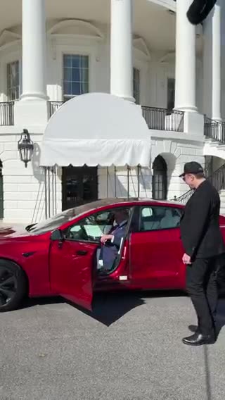 President Trump and Elon Musk climb into a state-of-the-art Tesla at the White House