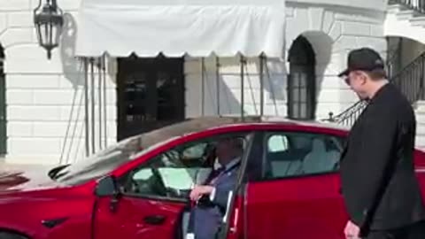 President Trump and Elon Musk climb into a state-of-the-art Tesla at the White House