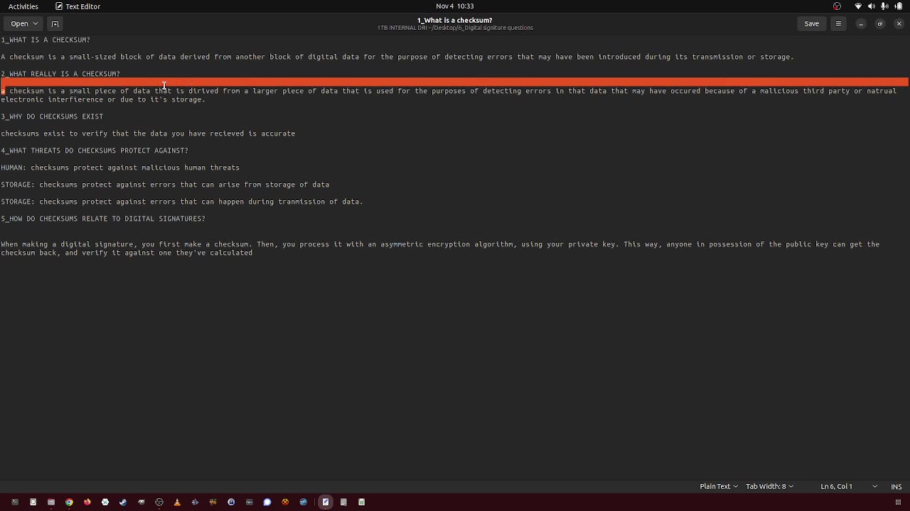 201_what is a checksum?